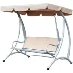 Outdoor Swing Chair Bench with Stand and Adjustable Canopy Porch Swing for Patio Garden - Image 11