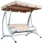 Outdoor Swing Chair Bench with Stand and Adjustable Canopy Porch Swing for Patio Garden