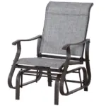 Outsunny Outdoor Swing Glider Chair, Patio Mesh Rocking Chair with Steel Frame, Grey, for Backyard, Garden, and Porch - Image 11