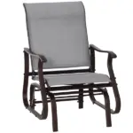 Outsunny Outdoor Swing Glider Chair, Patio Mesh Rocking Chair with Steel Frame, Grey, for Backyard, Garden, and Porch