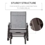 Outsunny Outdoor Swing Glider Chair, Patio Mesh Rocking Chair with Steel Frame, Grey, for Backyard, Garden, and Porch - Image 6
