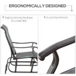 Outsunny Outdoor Swing Glider Chair, Patio Mesh Rocking Chair with Steel Frame, Grey, for Backyard, Garden, and Porch - Image 7