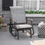 Outsunny Outdoor Swing Glider Chair, Patio Mesh Rocking Chair with Steel Frame, Grey, for Backyard, Garden, and Porch - Image 10