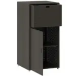 Outsunny Outdoor Towel Rack for Pool with Drawer and Cabinet, Dark Brown - Image 12