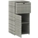 Outsunny Outdoor Towel Rack for Pool with Drawer and Cabinet, Gray - Image 12