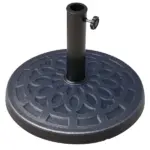 Outsunny Outdoor Umbrella Stand Base 17" 27 lbs, Round, Decorative Pattern, for Dia. 1.5", Dia. 1.89" Pole - Bronze
