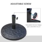 Outsunny Outdoor Umbrella Stand Base 17" 27 lbs, Round, Decorative Pattern, for Dia. 1.5", Dia. 1.89" Pole - Bronze - Image 5