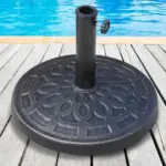 Outsunny Outdoor Umbrella Stand Base 17" 27 lbs, Round, Decorative Pattern, for Dia. 1.5", Dia. 1.89" Pole - Bronze - Image 10