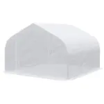 Outsunny Outdoor Walk-In Tunnel Greenhouse 12x10 Ft with Roll-up Windows Zippered Door White PE Cover for Garden - Image 11