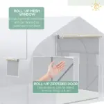 Outsunny Outdoor Walk-In Tunnel Greenhouse 12x10 Ft with Roll-up Windows Zippered Door White PE Cover for Garden - Image 6