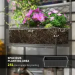 Outdoor Wicker Planter with Trellis for Climbing Plants, Freestanding Rattan Garden Box with Storage Shelf, Black - Image 4