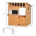 Outdoor Wooden Playhouse for Kids, Cottage, Door, Windows, Mailbox, Bench, Flower Pot Holder - Image 3