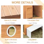 Outdoor Wooden Playhouse for Kids, Cottage, Door, Windows, Mailbox, Bench, Flower Pot Holder - Image 6