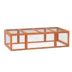 Outdoor Wooden Rabbit Hutch Large Bunny Hutch, Small Animal Habitat with Run, Lockable Doors, Natural Finish - Image 12