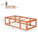 Outdoor Wooden Rabbit Hutch Large Bunny Hutch, Small Animal Habitat with Run, Lockable Doors, Natural Finish - Image 3