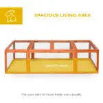 Outdoor Wooden Rabbit Hutch Large Bunny Hutch, Small Animal Habitat with Run, Lockable Doors, Natural Finish - Image 4