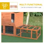 Outdoor Wooden Rabbit Hutch Large Bunny Hutch, Small Animal Habitat with Run, Lockable Doors, Natural Finish - Image 6