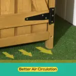 Outdoor Wooden Storage Cabinet Garden Shed Utility Tool Organizer Waterproof Asphalt Roof Lockable Doors 3 Shelves Natural - Image 6