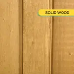 Outdoor Wooden Storage Cabinet Garden Shed Utility Tool Organizer Waterproof Asphalt Roof Lockable Doors 3 Shelves Natural - Image 7