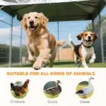 PawHut Outside Dog Kennel, 6.9' x 4.6' x 5' Puppy Play Pen with Canopy, Garden Playpen Fence Crate with Rotating Bowl, Black - Image 9