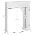 Over The Toilet Bathroom Cabinet, Freestanding Bathroom Storage Organizer with Adjustable Shelves, Toilet Rack, White - Image 3