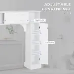 Over The Toilet Bathroom Cabinet, Freestanding Bathroom Storage Organizer with Adjustable Shelves, Toilet Rack, White - Image 5