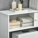 Over The Toilet Bathroom Cabinet, Freestanding Bathroom Storage Organizer with Adjustable Shelves, Toilet Rack, White - Image 10