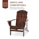 Outsunny Oversized Adirondack Chair, Outdoor Fire Pit and Porch Seating, Classic Log Lounge with Built-in Cupholder for Patio, Lawn, Deck, Brown - Image 4