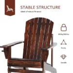 Outsunny Oversized Adirondack Chair, Outdoor Fire Pit and Porch Seating, Classic Log Lounge with Built-in Cupholder for Patio, Lawn, Deck, Brown - Image 6