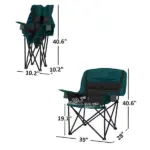 Outsunny Padded Camping Chair for Adults, Portable Folding Camping Chair with Side Pockets, Cup Holders, Carry Bag, Black - Image 3