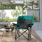Outsunny Padded Camping Chair for Adults, Portable Folding Camping Chair with Side Pockets, Cup Holders, Carry Bag, Black - Image 9