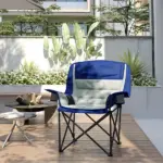 Outsunny Padded Camping Chair for Adults, Portable Folding Camping Chair with Side Pockets, Cup Holders, Carry Bag, Light Gray - Image 9