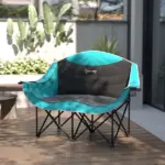 Outsunny Padded Folding Camp Chair for Adults, Double Camping Chairwith Armrests, Cup Holders, Carry Bag for Outdoor, Green - Image 9