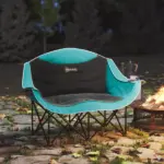 Outsunny Padded Folding Camp Chair for Adults, Double Camping Chairwith Armrests, Cup Holders, Carry Bag for Outdoor, Green - Image 10