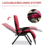 Padded Zero Gravity Chair, Folding Recliner Chair with Cup Holder Cushion, Red - Image 4