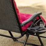 Padded Zero Gravity Chair, Folding Recliner Chair with Cup Holder Cushion, Red - Image 8