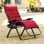 Padded Zero Gravity Chair, Folding Recliner Chair with Cup Holder Cushion, Red - Image 10