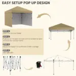 Pop Up Canopy 10x10 Sidewalls Weight Bags Height Adjustable Events - Image 5
