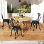 Outsunny Patio Chair Cushions Set of 4 Round Seat Cushions for Dining Bistro Chairs Machine Washable, 15" x 15" x 3", Black - Image 2