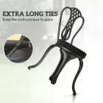 Outsunny Patio Chair Cushions Set of 4 Round Seat Cushions for Dining Bistro Chairs Machine Washable, 15" x 15" x 3", Black - Image 5