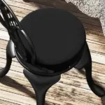 Outsunny Patio Chair Cushions Set of 4 Round Seat Cushions for Dining Bistro Chairs Machine Washable, 15" x 15" x 3", Black - Image 9