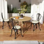 Outsunny Patio Chair Cushions Set of 4 Round Seat Cushions for Dining Bistro Chairs Machine Washable, 15" x 15" x 3", Cream White - Image 2