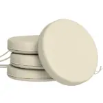 Outsunny Patio Chair Cushions Set of 4 Round Seat Cushions for Dining Bistro Chairs Machine Washable, 15" x 15" x 3", Cream White - Image 12