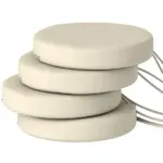 Outsunny Patio Chair Cushions Set of 4 Round Seat Cushions for Dining Bistro Chairs Machine Washable, 15" x 15" x 3", Cream White