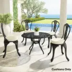 Outsunny Patio Chair Cushions Set of 4 Round Seat Cushions for Dining Bistro Chairs Machine Washable, 15" x 15" x 3", Cream White - Image 8