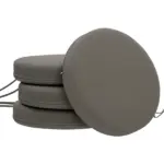 Outsunny Patio Chair Cushions Set of 4 Round Seat Cushions for Dining Bistro Chairs Machine Washable, 15" x 15" x 3", Dark Gray - Image 11