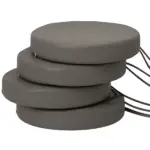 Outsunny Patio Chair Cushions Set of 4 Round Seat Cushions for Dining Bistro Chairs Machine Washable, 15" x 15" x 3", Dark Gray