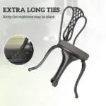 Outsunny Patio Chair Cushions Set of 4 Round Seat Cushions for Dining Bistro Chairs Machine Washable, 15" x 15" x 3", Dark Gray - Image 5