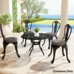 Outsunny Patio Chair Cushions Set of 4 Round Seat Cushions for Dining Bistro Chairs Machine Washable, 15" x 15" x 3", Dark Gray - Image 8