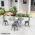 Outsunny Patio Chair Cushions Set of 4 Round Seat Cushions for Dining Bistro Chairs Machine Washable, 15" x 15" x 3", Dark Gray - Image 10